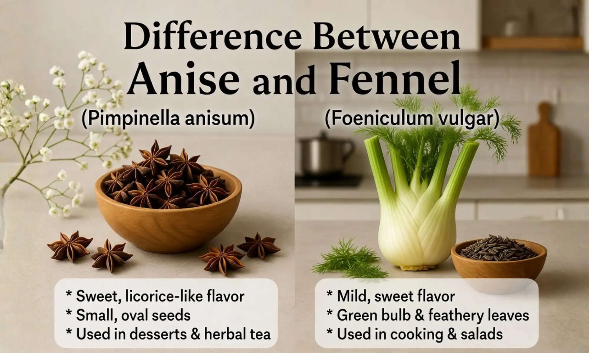difference between anise and fennel