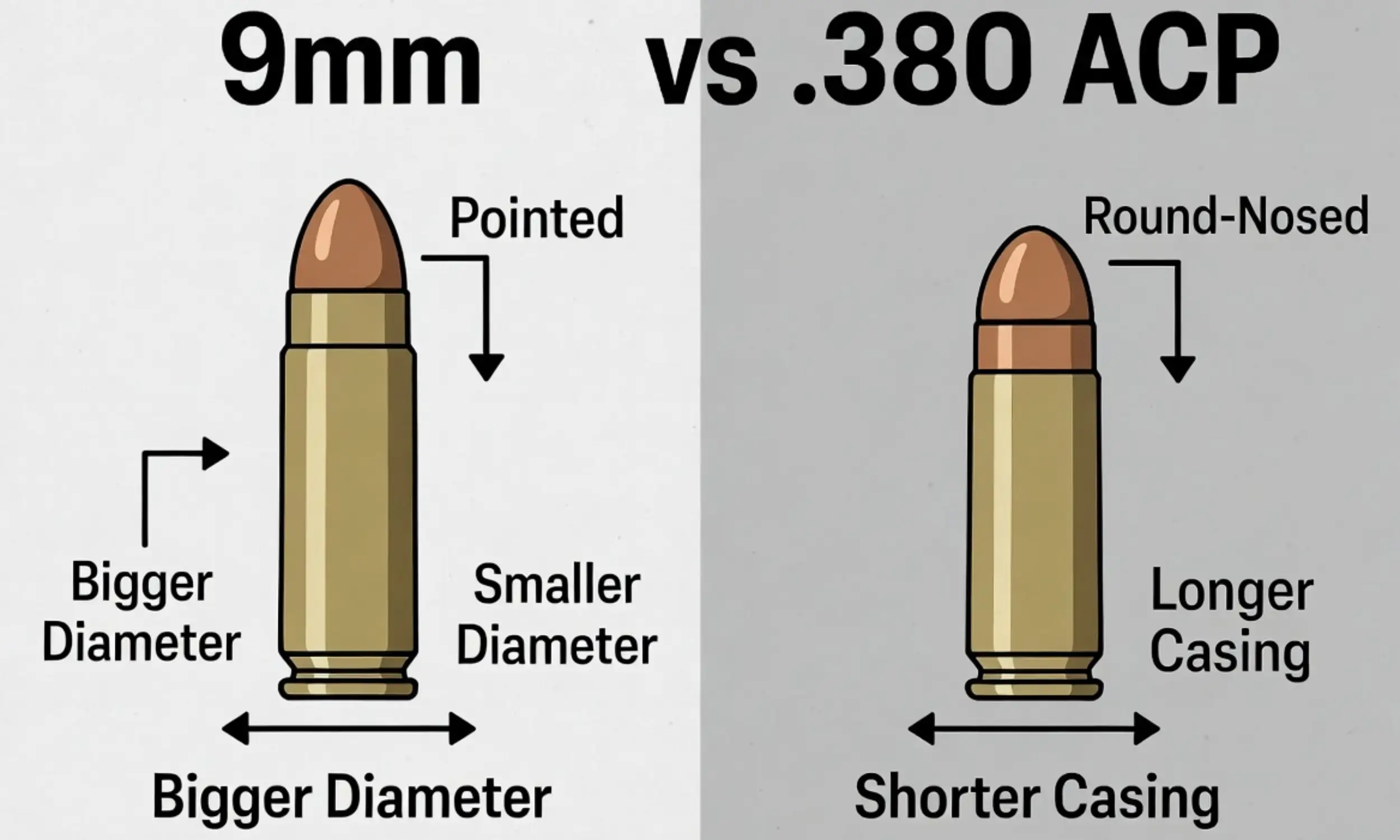difference between 9mm and 380