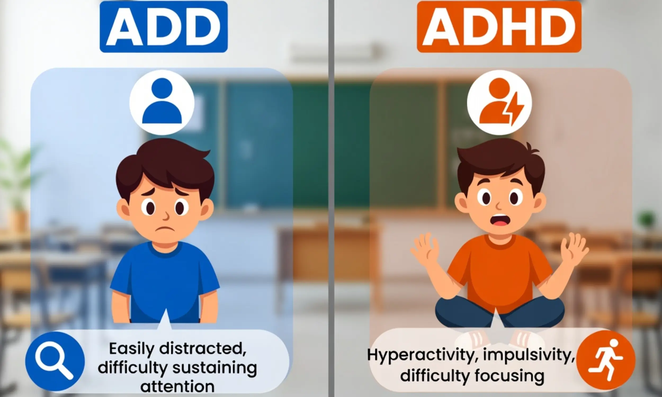 difference between add adhddifference between add adhd