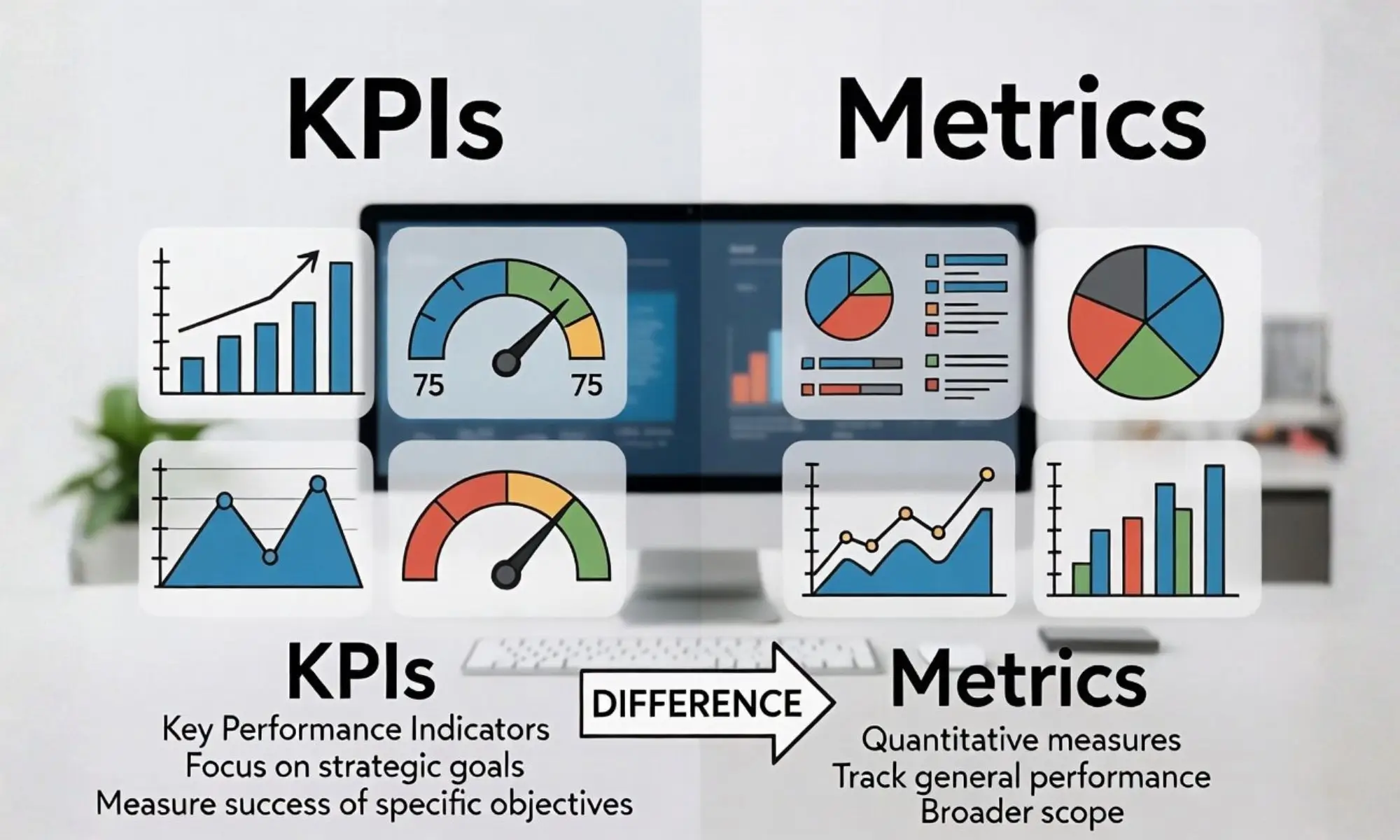 difference between kpis and metrics