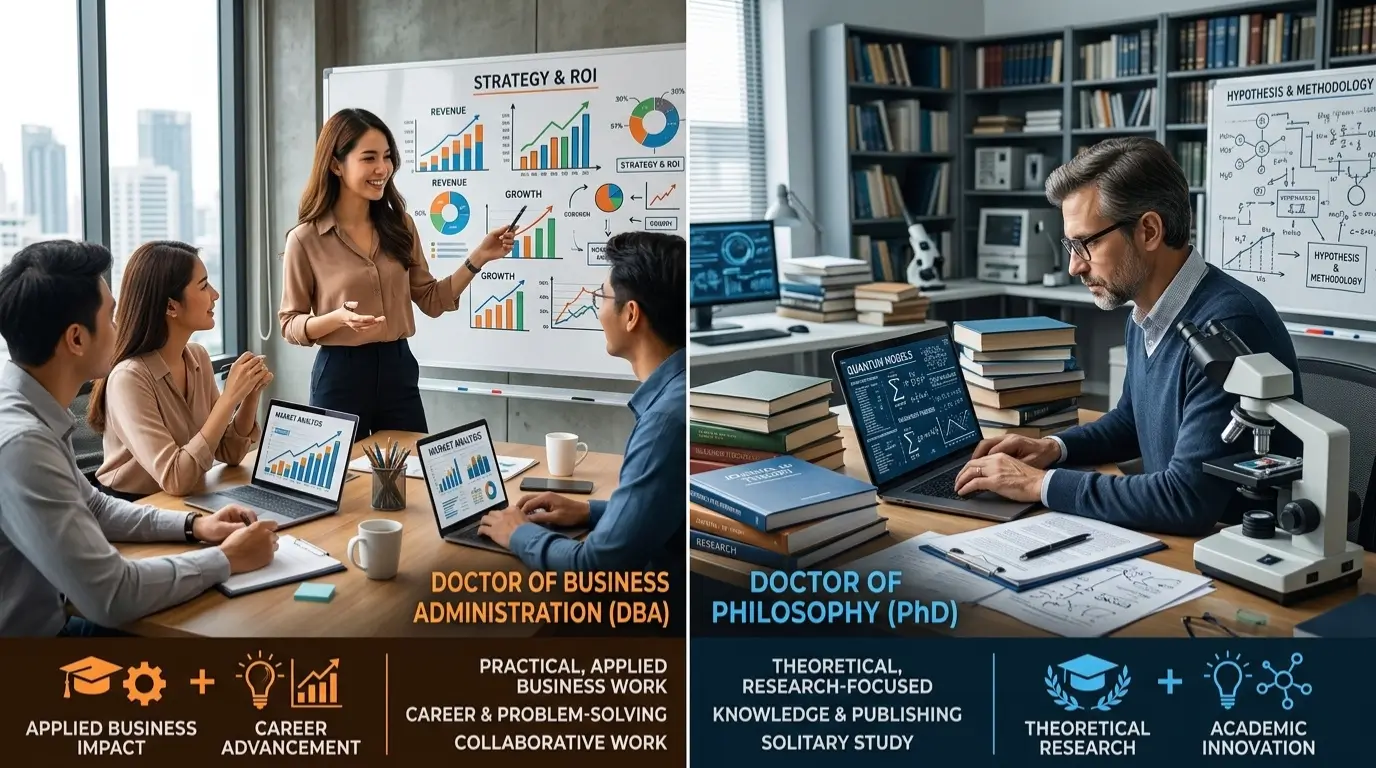 difference between dba and phd