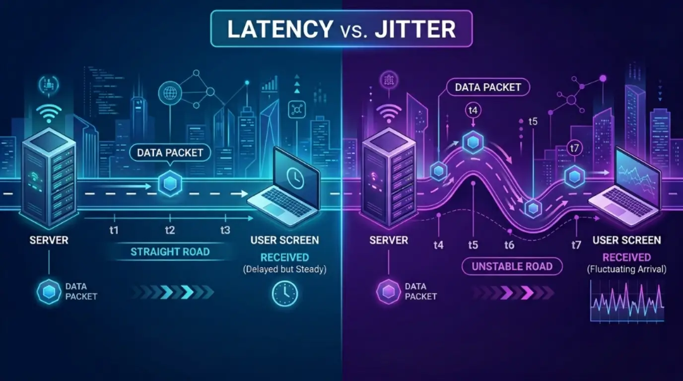 difference between jitter and latency