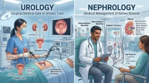 difference between urology and nephrology