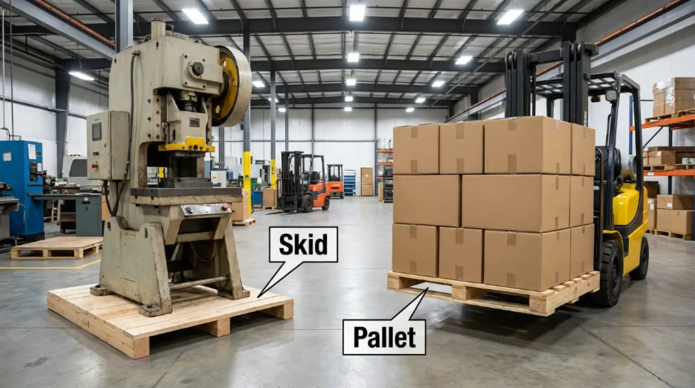difference between skid and pallet