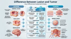 difference between lesion and tumor