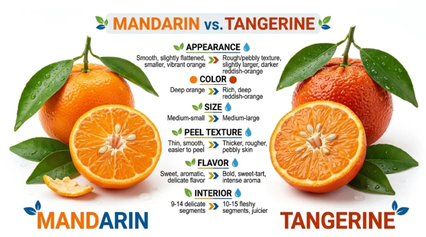difference between mandarin and tangerine